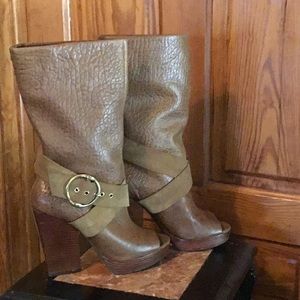 Lucky brand brown leather boots sz10